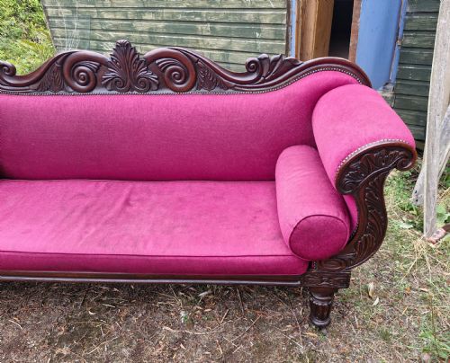 REGENCY MAHOGANY FRAMED SOFA - ADDITIONAL PHOTO 2