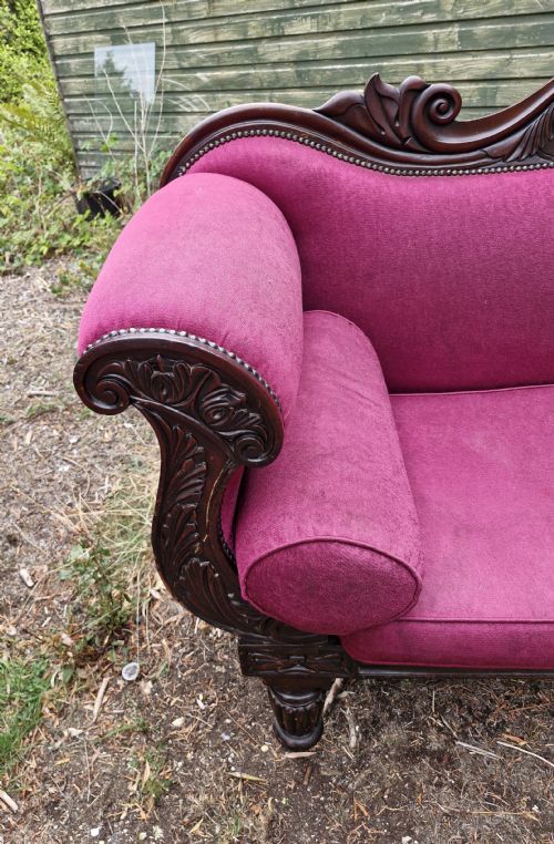 REGENCY MAHOGANY FRAMED SOFA - ADDITIONAL PHOTO 4