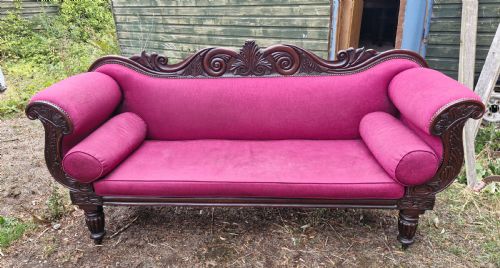 REGENCY MAHOGANY FRAMED SOFA - ADDITIONAL PHOTO 6