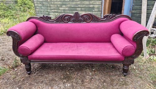 REGENCY MAHOGANY FRAMED SOFA - ADDITIONAL PHOTO 7
