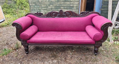 REGENCY MAHOGANY FRAMED SOFA - ADDITIONAL PHOTO 8