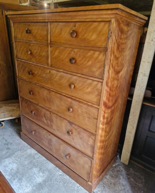 OVER SIZED SATINBIRCH CHEST OF DRAWERS WITH CUPBOARD TO THE TOP - ADDITIONAL PHOTO 1
