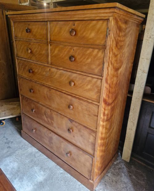 OVER SIZED SATINBIRCH CHEST OF DRAWERS WITH CUPBOARD TO THE TOP - ADDITIONAL PHOTO 8