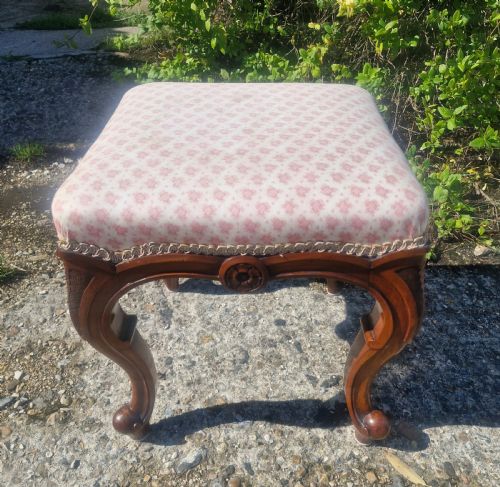 Mid Victorian Walnut Framed Stool.