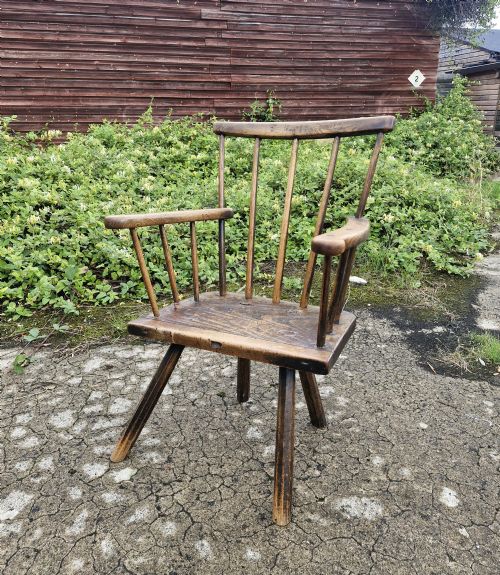 19th Century Primitive Stick Back Armchair.