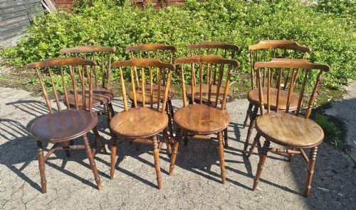 VERY CLOSE MATCHED SET OF 8 PENNY SEAT KITCHEN CHAIRS - ADDITIONAL PHOTO 6