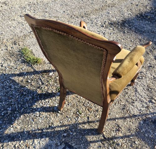 EARLY VICTORIAN ROSEWOOD FRAMED UPHOLSTERED ARMCHAIR - ADDITIONAL PHOTO 2