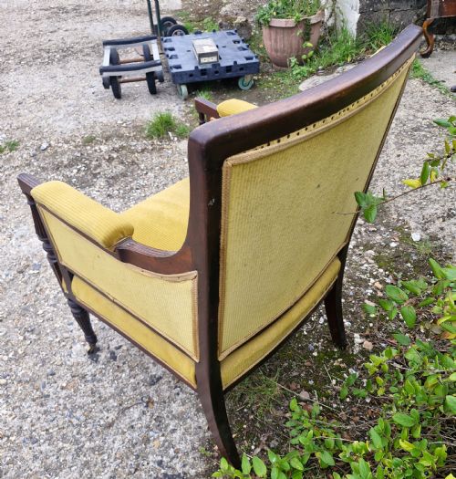 LATE VICTORIAN UPHOLSTERED MAHOGANY FRAMED ARMCHAIR IN THE GILLOWS MANNER - ADDITIONAL PHOTO 2