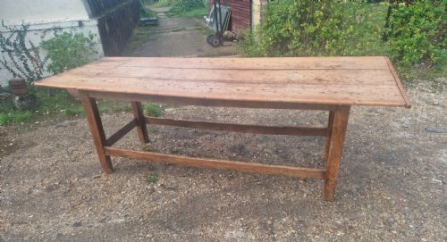Late Georgian 3 Plank Kitchen Dining Table.