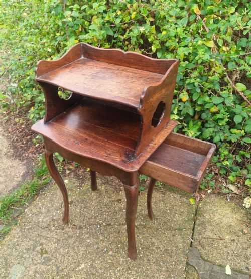 19TH CENTURY FRENCH OAK BEDSIDE TABLE WITH DRAWER - ADDITIONAL PHOTO 1