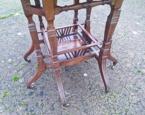 VICTORIAN AESTHETIC MOVEMENT COROMANDEL CENTRE TABLE STAMPED LAMB MANCHESTER - ADDITIONAL PHOTO 2