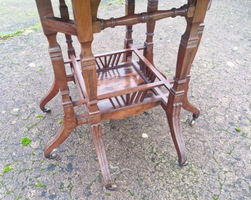 VICTORIAN AESTHETIC MOVEMENT COROMANDEL CENTRE TABLE STAMPED LAMB MANCHESTER - ADDITIONAL PHOTO 13
