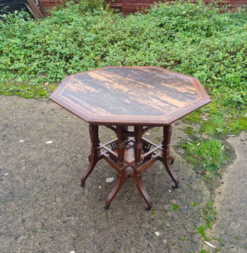 VICTORIAN AESTHETIC MOVEMENT COROMANDEL CENTRE TABLE STAMPED LAMB MANCHESTER - ADDITIONAL PHOTO 19