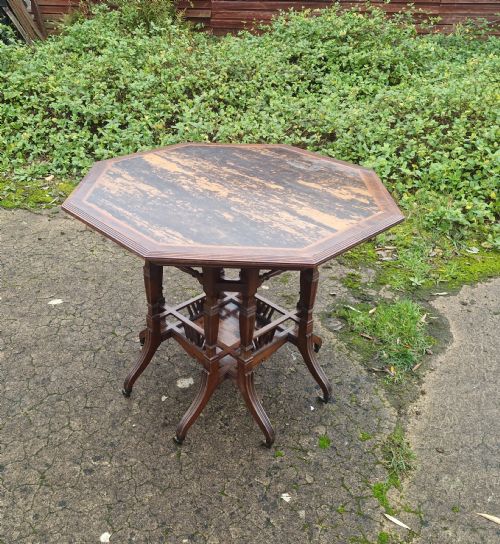 VICTORIAN AESTHETIC MOVEMENT COROMANDEL CENTRE TABLE STAMPED LAMB MANCHESTER - ADDITIONAL PHOTO 20