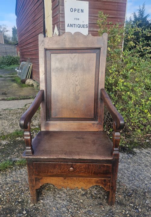 18TH CENTURY OAK WAINSCOT ARMCHAIR - ADDITIONAL PHOTO 3