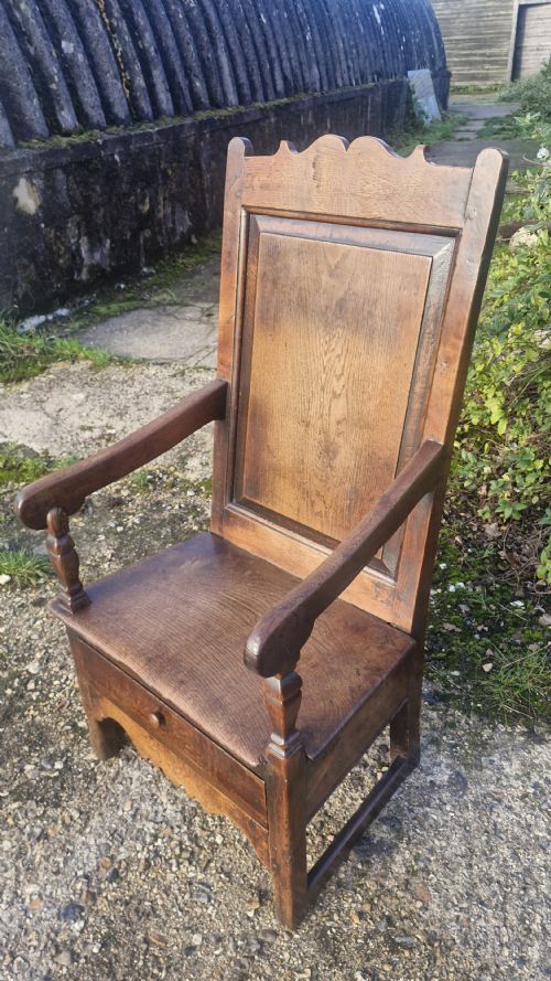 18TH CENTURY OAK WAINSCOT ARMCHAIR - ADDITIONAL PHOTO 4