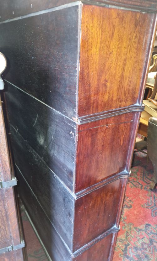 LEADED GLAZED GLOBE WERNICKE BOOKCASE CABINET - ADDITIONAL PHOTO 2