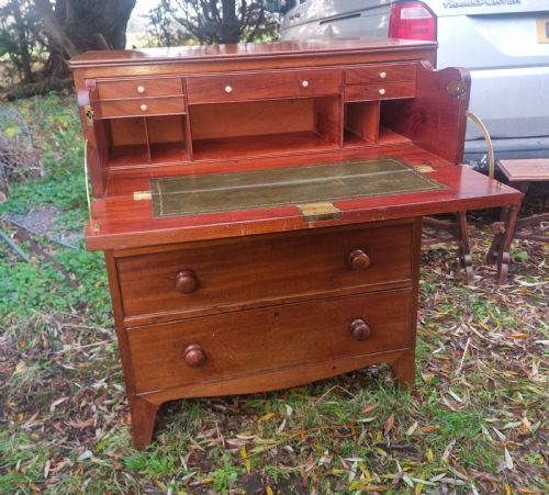 Small Regency Mahogany Secretaire Chest of Drawers.