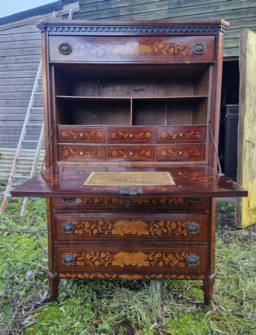 19TH CENTURY DUTCH MARQUETRY ESCRITOIRE WRITING DESK - ADDITIONAL PHOTO 1
