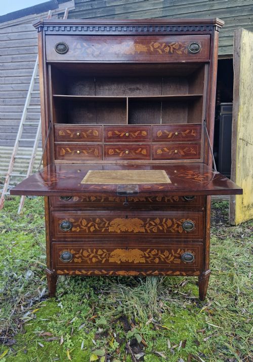 19TH CENTURY DUTCH MARQUETRY ESCRITOIRE WRITING DESK - ADDITIONAL PHOTO 2
