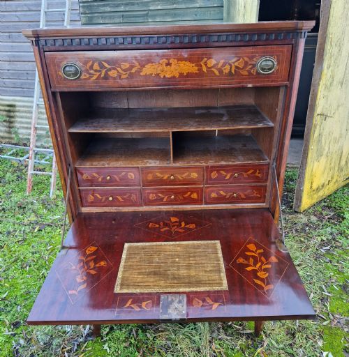 19TH CENTURY DUTCH MARQUETRY ESCRITOIRE WRITING DESK - ADDITIONAL PHOTO 6