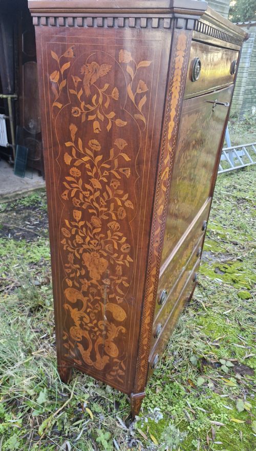 19TH CENTURY DUTCH MARQUETRY ESCRITOIRE WRITING DESK - ADDITIONAL PHOTO 7