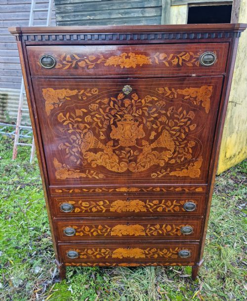 19TH CENTURY DUTCH MARQUETRY ESCRITOIRE WRITING DESK - ADDITIONAL PHOTO 11