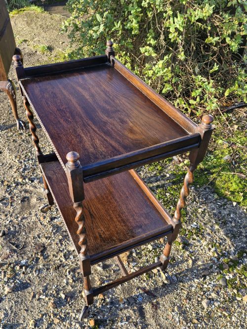 OAK 1920S 2 TIER TEA TROLLEY - ADDITIONAL PHOTO 1