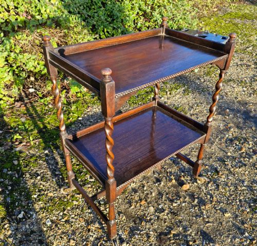 OAK 1920S 2 TIER TEA TROLLEY - ADDITIONAL PHOTO 3