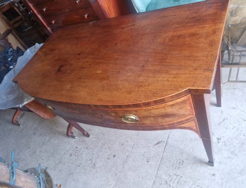EARLY 19TH CENTURY INLAID MAHOGANY SERVING TABLE - ADDITIONAL PHOTO 4