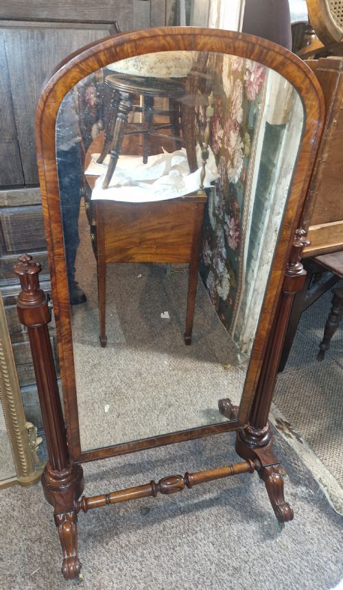 EARLY VICTORIAN MAHOGANY CHEVAL DRESSING MIRROR - ADDITIONAL PHOTO 1