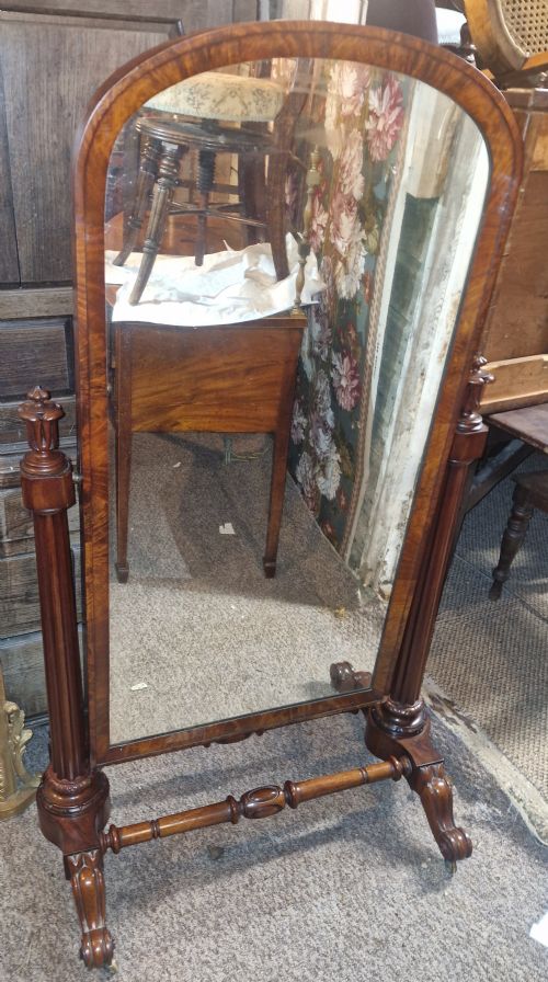 EARLY VICTORIAN MAHOGANY CHEVAL DRESSING MIRROR - ADDITIONAL PHOTO 6