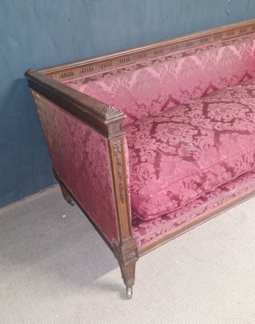 LARGE EDWARDIAN MAHOGANY FRAMED COUNTRY HOUSE SOFA - ADDITIONAL PHOTO 1
