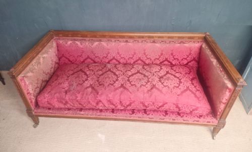 LARGE EDWARDIAN MAHOGANY FRAMED COUNTRY HOUSE SOFA - ADDITIONAL PHOTO 5