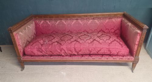 LARGE EDWARDIAN MAHOGANY FRAMED COUNTRY HOUSE SOFA - ADDITIONAL PHOTO 6