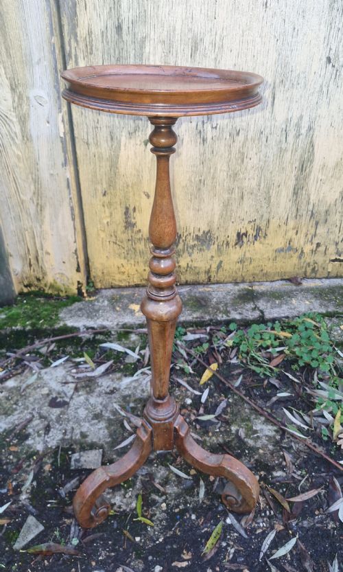 ANTIQUE WALNUT CANDLE STAND - ADDITIONAL PHOTO 6