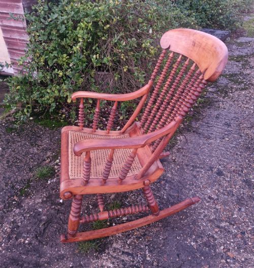 19TH CENTURY BOBBIN FRAMED ROCKING CHAIR - ADDITIONAL PHOTO 2
