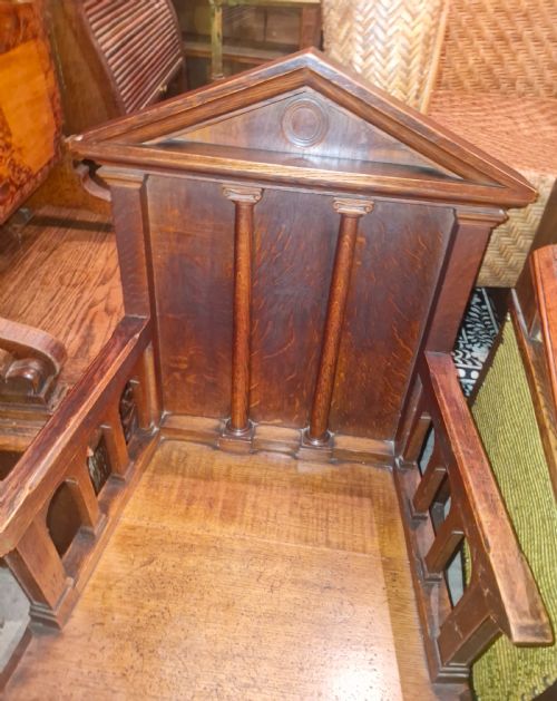 EARLY VICTORIAN OAK HALL ARMCHAIR - ADDITIONAL PHOTO 1