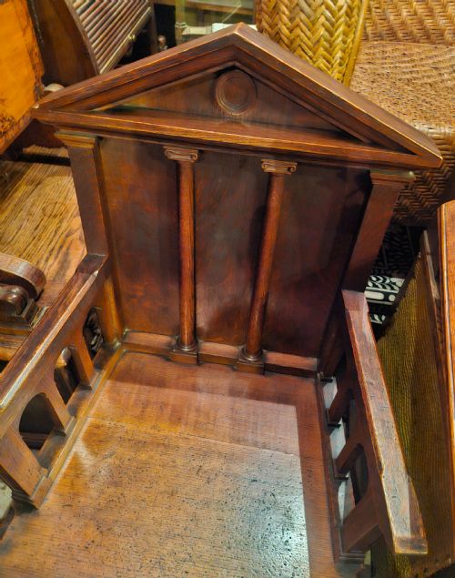 EARLY VICTORIAN OAK HALL ARMCHAIR - ADDITIONAL PHOTO 2