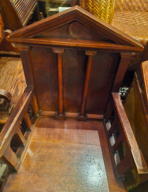 EARLY VICTORIAN OAK HALL ARMCHAIR - ADDITIONAL PHOTO 3