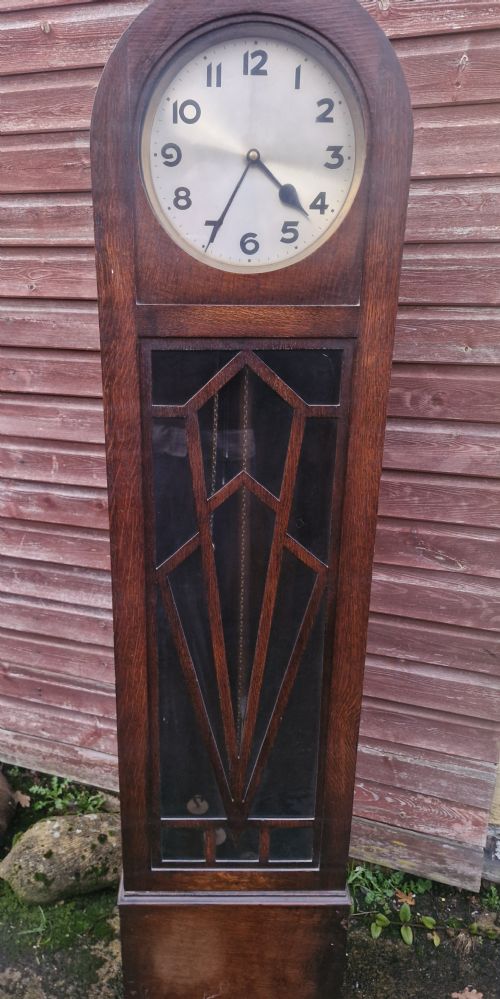 ART DECO OAK GRANDFATHER CLOCK - ADDITIONAL PHOTO 8