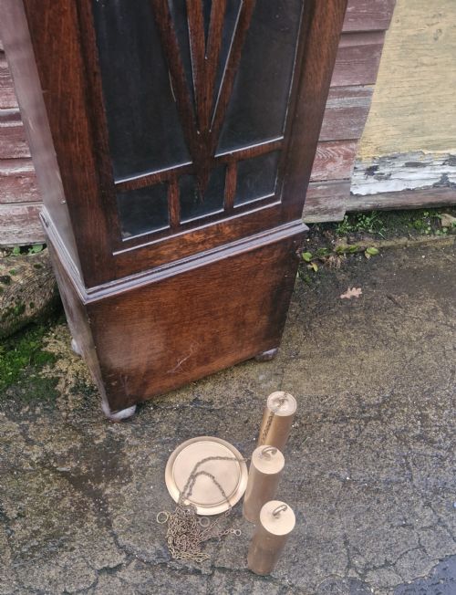 ART DECO OAK GRANDFATHER CLOCK - ADDITIONAL PHOTO 9