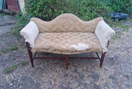 EDWARDIAN MAHOGANY FRAMED UPHOLSTERED WINDOW SEAT - ADDITIONAL PHOTO 2