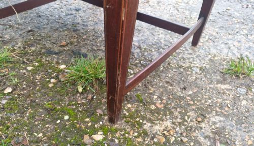 EDWARDIAN MAHOGANY FRAMED UPHOLSTERED WINDOW SEAT - ADDITIONAL PHOTO 3