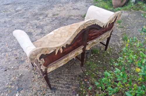 EDWARDIAN MAHOGANY FRAMED UPHOLSTERED WINDOW SEAT - ADDITIONAL PHOTO 4