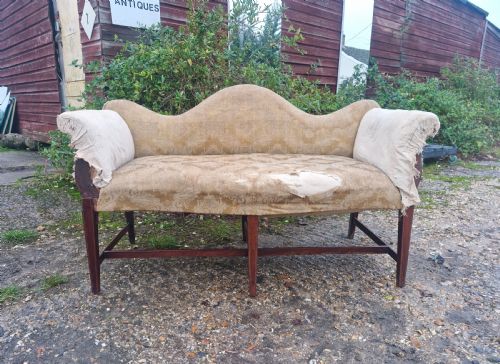 EDWARDIAN MAHOGANY FRAMED UPHOLSTERED WINDOW SEAT - ADDITIONAL PHOTO 5