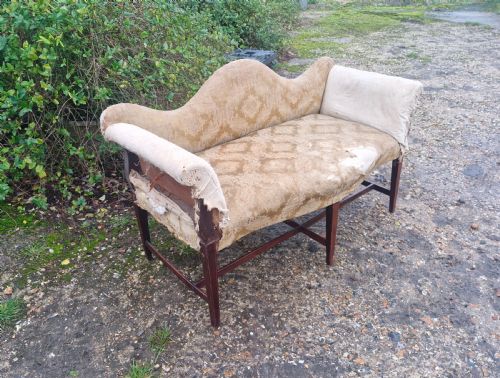 EDWARDIAN MAHOGANY FRAMED UPHOLSTERED WINDOW SEAT - ADDITIONAL PHOTO 6