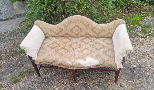 EDWARDIAN MAHOGANY FRAMED UPHOLSTERED WINDOW SEAT - ADDITIONAL PHOTO 8
