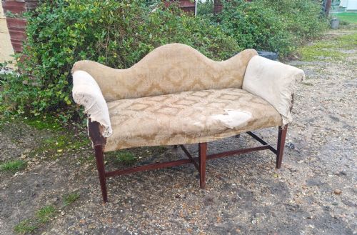 EDWARDIAN MAHOGANY FRAMED UPHOLSTERED WINDOW SEAT - ADDITIONAL PHOTO 9