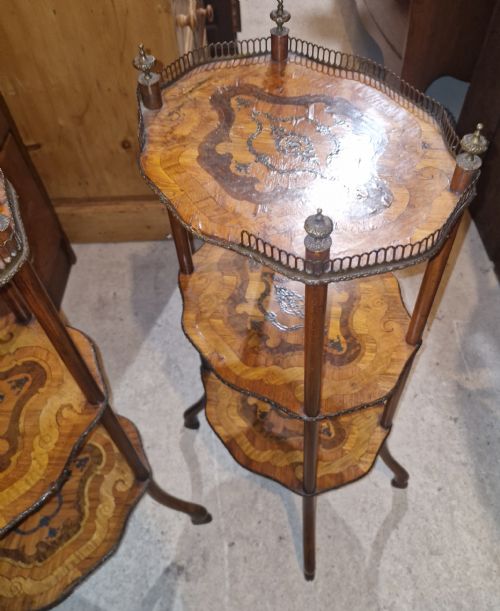 PAIR OF LATE 19TH CENTURY MARQUETRY ETAGERES - ADDITIONAL PHOTO 9